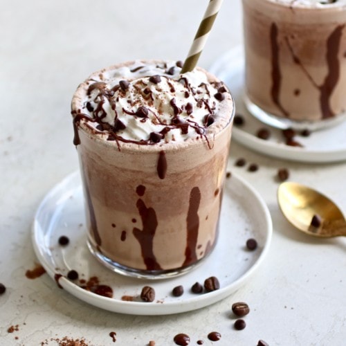 Healthy Mocha Frappe ready to be enjoyed