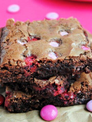 M&M Brownies for Valentine's Day