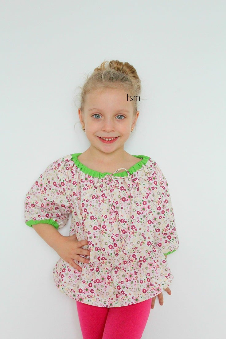 Girls Peasant Blouse Pattern sizes 2T-10