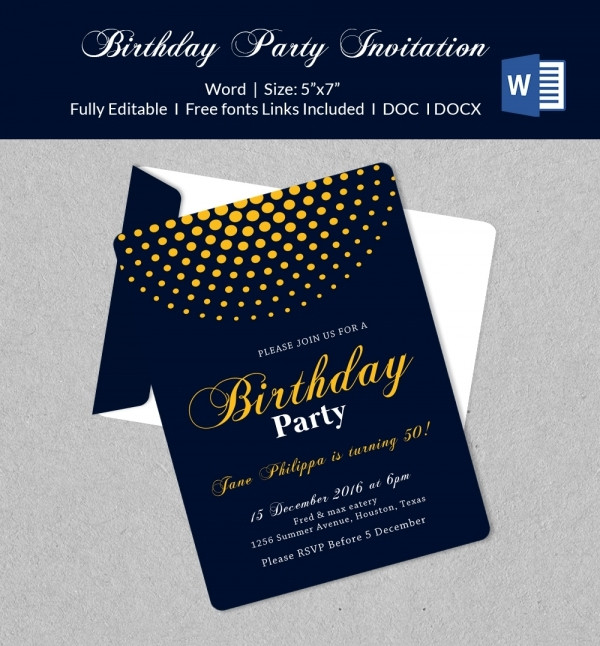 Microsoft Word Birthday Invitation Template
 50 Microsoft Invitation Templates Free Samples