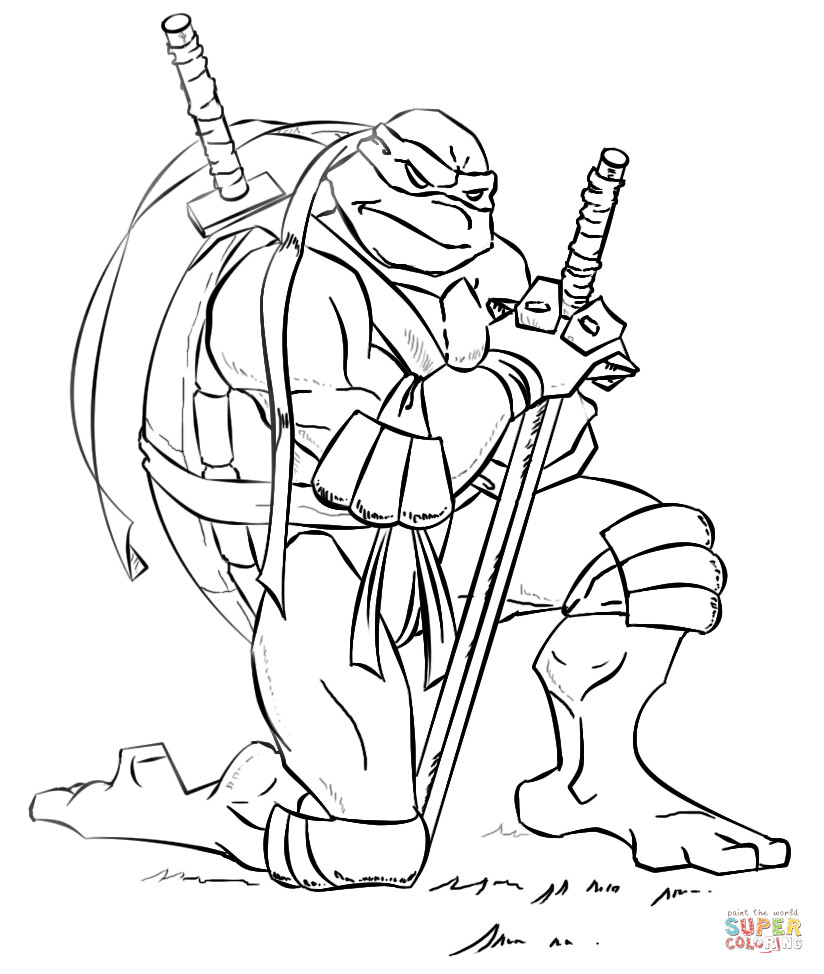 Ninja Turtles Coloring Pages Printables
 Leonardo from Ninja Turtles coloring page