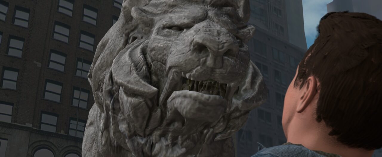 Previs: The entity Possessor, possesses a lion statue outside of NYC public library ©SONY