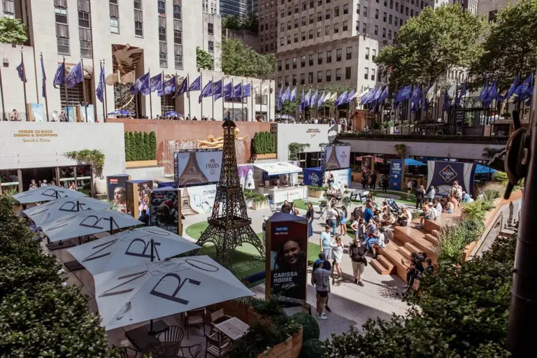 Rockefeller Center transformed into Parisian ‘Viewing Village’ for the Olympics