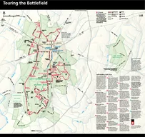 Touring the Battleeld The complete mile auto tour starts at the visitor cen ter and includes the following  tour stops the Barlow Knoll Loop and the Historic Down town Gettysburg Tour