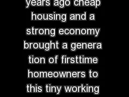 OCKRELL HILL Texas  Fifty years ago cheap housing and a strong economy brought a genera tion of firsttime homeowners to this tiny working class town tucked inside Dallas