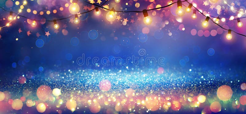 Abstract Christmas Party Background - Golden Glitter