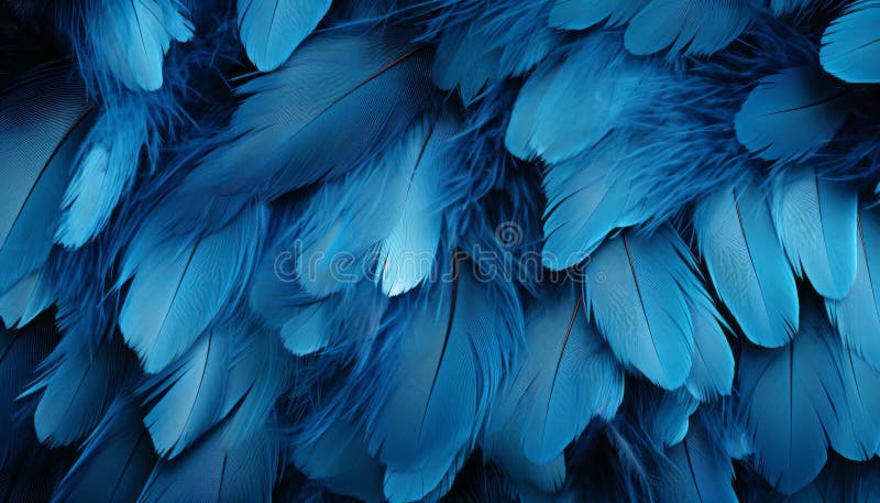 Blue Feathers Texture Background Digital Art with Exquisite Detail of ...