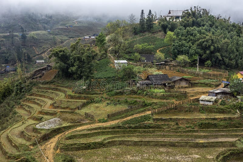 Farming Village in the Highlands of Vietnam. Stock Image - Image of ...