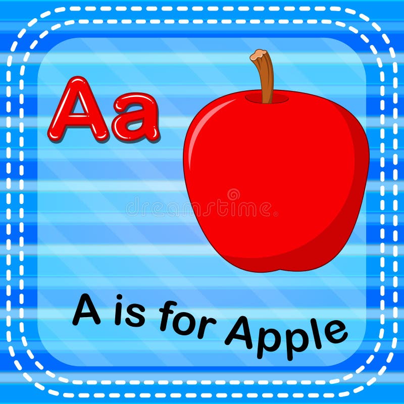 Flashcard letter A is for apple