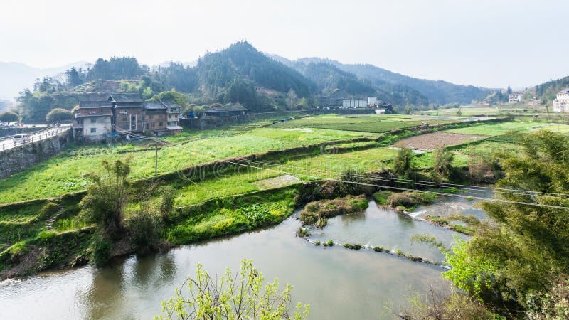 Gardens, Rice Fields, Tea Plantation in Chengyang Stock Photo - Image ...