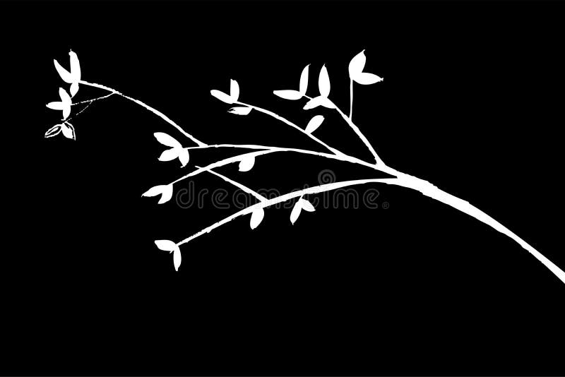 Hand Draw Sketch of White Tree Branches, at Black Background Stock Vector -  Illustration of natural, environmentally: 61838318