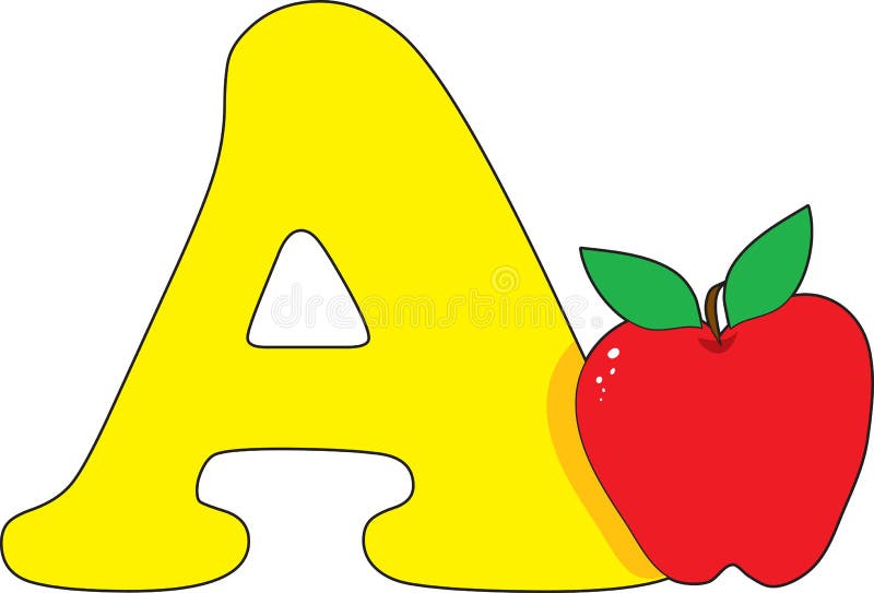 Letter A with an Apple