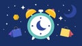 Bedtime to Bargain Time A cartoon alarm clock with stars and a crescent moon in the background. Shoppers peek out from