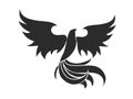 black phoenix bird simple art draw tattoo logo