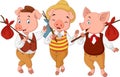 Cartoon three little pigs