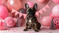 Charming Dog Birthday Party: Decorative Indoor Celebration with Puppy, Cake, and Balloons