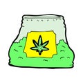 comic cartoon bag of weed