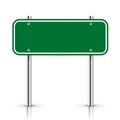 3d vector blank green traffic road sign