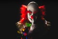 Scary clown on a dark background