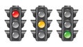 Traffic lights red, yellow and green light