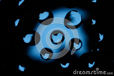 Twitter logo drops Editorial Stock Photo