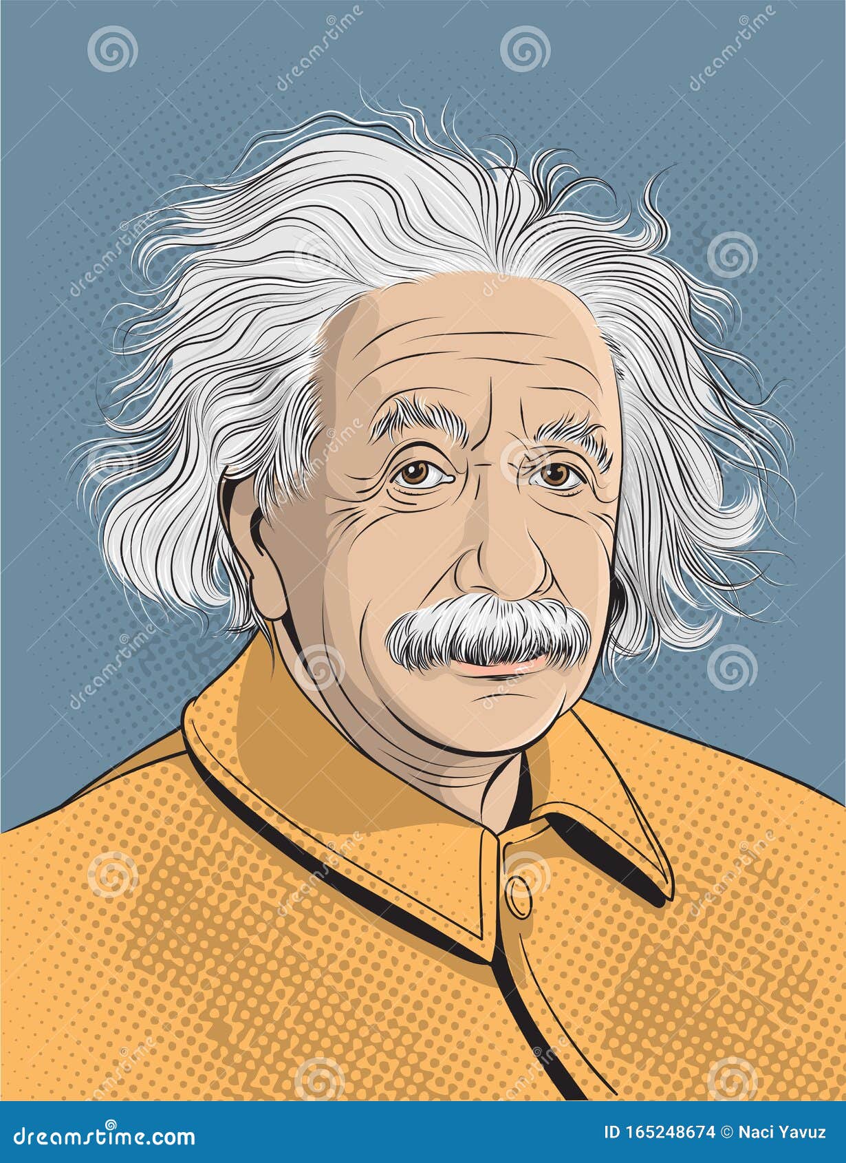 Albert Einstein Cartoon Portrait, Vector Stock Vector - Illustration of ...