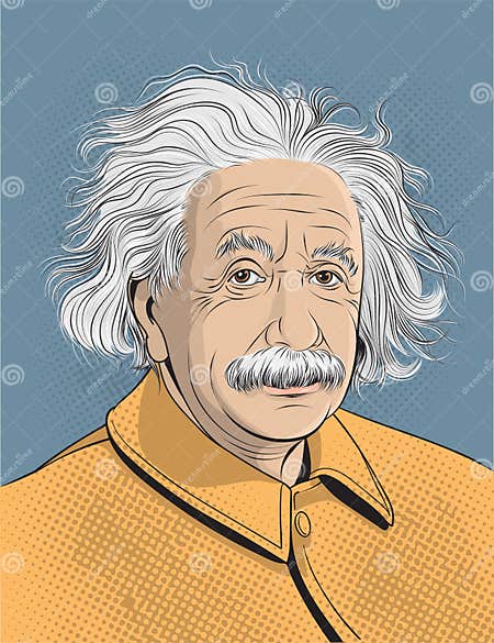 Albert Einstein Cartoon Portrait, Vector Stock Vector - Illustration of ...