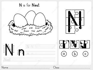 Alphabet a-Z Tracing and Puzzle Worksheet, Exercises for Kids ...