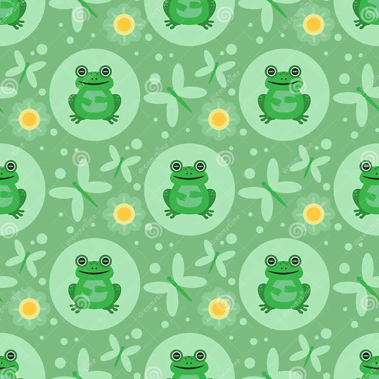 Frogs seamless pattern-10 stock illustration. Illustration of lake ...