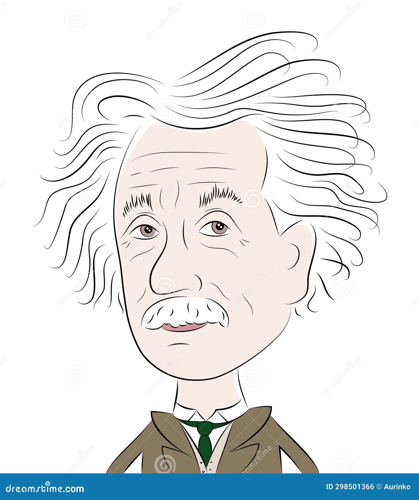 Funny Vector Cartoon Illustration Caricature Portrait of Albert ...