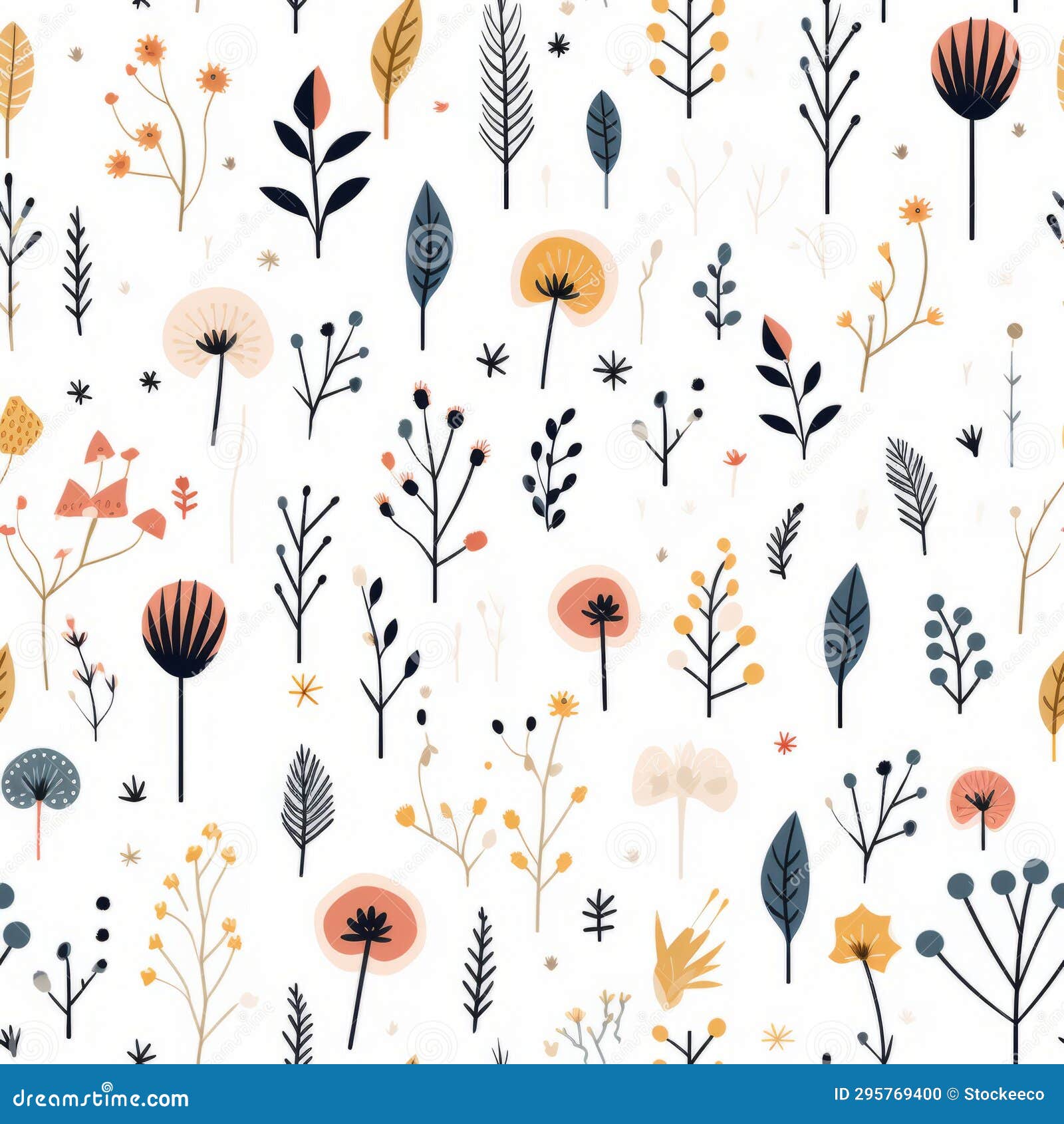 Minimalistic Floral Botanical Pattern for Game Design Stock ...