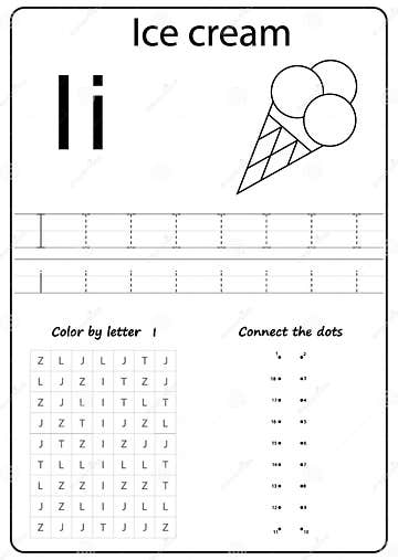 Writing Letter I. Worksheet. Writing a-Z, Alphabet, Exercises Game for ...