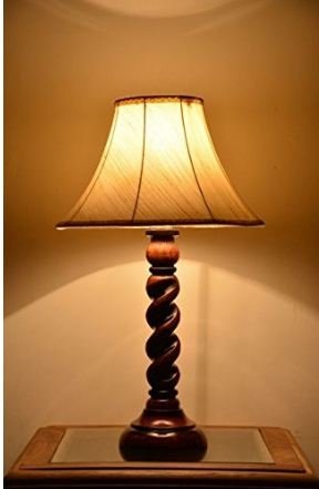 Wood Polished Wooden Table Lamp