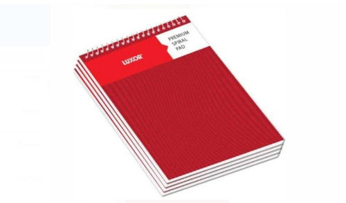 Semi-Automatic 17.8 X 21.8 Cm Size Printed Red Cover Luxor Single Ruled Premium Spiral Notebook