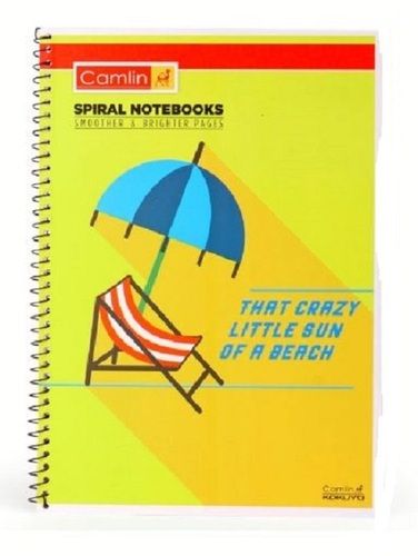 Light Weight 120 Single Lined Pages Printed Cover A4 Rectangular Spiral Notebook