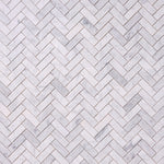 Load image into Gallery viewer, Carrara White Herringbone 1X3  Mosaic Polished/Honed
