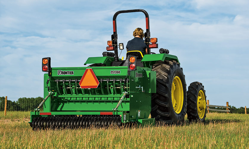 Using the Frontier Conservation Seeder to plant a wildlife food plot.