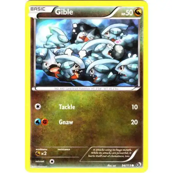 Pokemon Black & White Legendary Treasures Common Gible #94