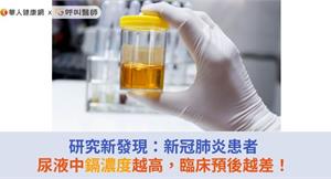 研究新發現：新冠肺炎患者的尿液中鎘濃度越高，臨床預後越差！