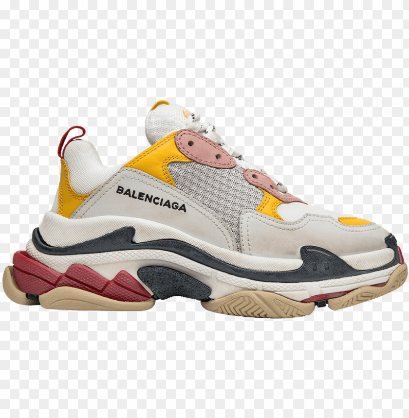 Balenciaga Wmns Triple S Trainer White Yellow - Balenciaga Triple S PNG Transparent Background