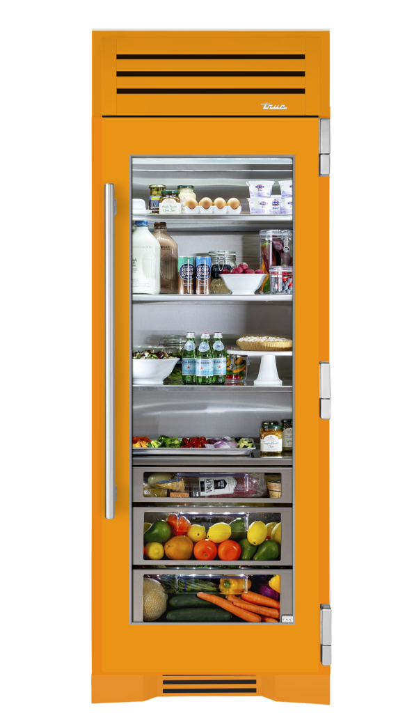 30" Glass Door Refrigerator Column in Saffron