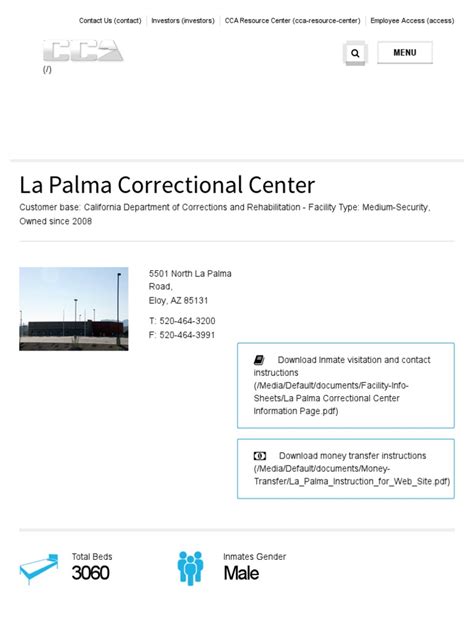 La Palma Correctional Center | PDF | Core Civic | Punishments