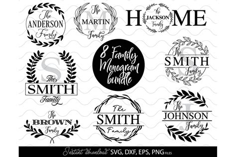 Monogram SVG, Family Monogram SVG Bundle Graphic by March Design Studio · Creative Fabrica