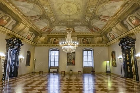 Interior of Munich Residenz (Residence). Munich Residence - museum since 1920, one of most ...