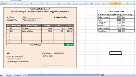 Download Contoh Nota Penjualan Format Excel - IMAGESEE