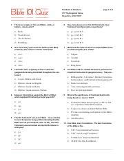 Bible-101-Quiz.pdf - Bible 101 Quiz 1. The Greek origins of the word Bible.biblia or biblion ...