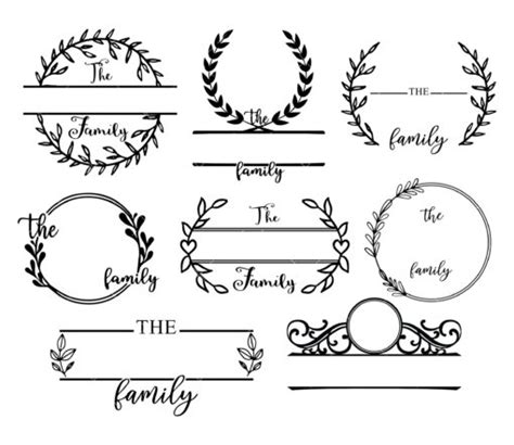 Family Name Monogram SVG Bundle, PNG, PDF, Family SVG