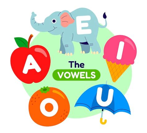 Free Vector | Hand drawn vowels illustration