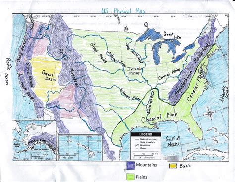 Usa Physical Map Labeled