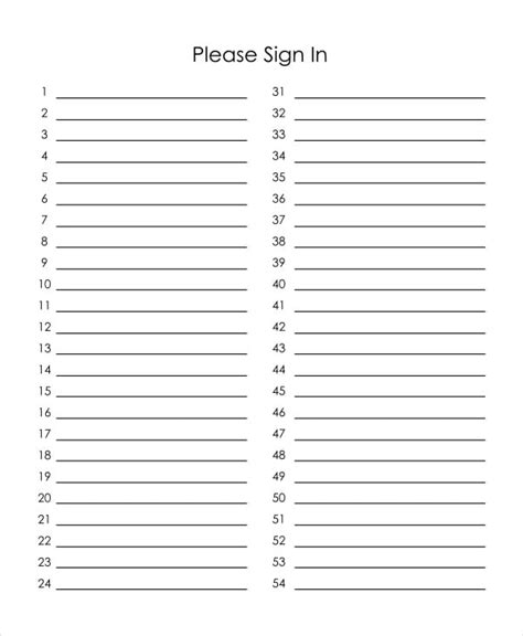 Event Sign In Sheet Template - 17+ Free Word, PDF Documents Download